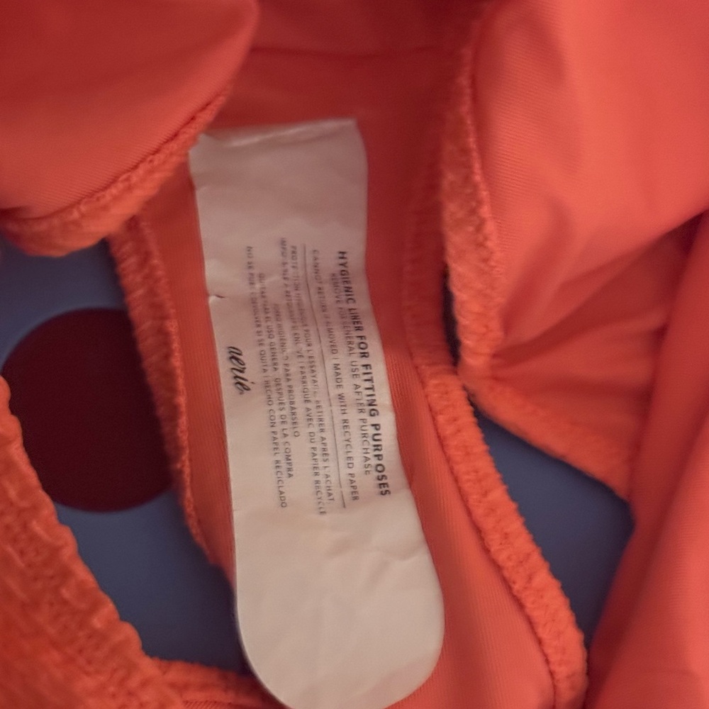 AA-37 Aerie NWT High Waisted Full Coverage Orange Lined‎ Summer Bikini Bottoms - Picture 7 of 11